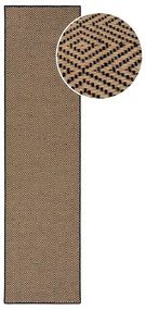 Черно-естествена ютена пътека за стълби 60x800 cm Diamond – Flair Rugs