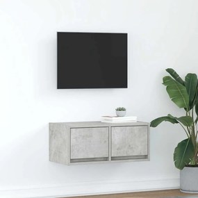 861496 vidaXL ТВ шкаф Бетон сив 60x31x25,5 cm Инженерна дървесина