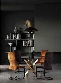 Тапициран трапезен стол в цвят горчица Thelma – Bizzotto