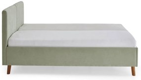Светлозелено двойно легло 160x200 cm тапицирано с включена подматрачна рамка Piano – Meise Möbel