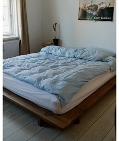 Кафяво двойно легло от борова дървесина с решетка 160x200 cm Japan - Karup Design