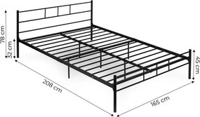 Черно метално легло със стабилна рамка