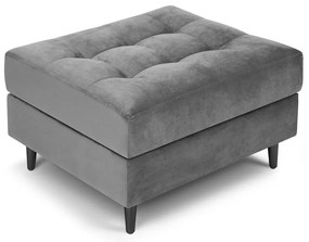 Светлосиво кадифено столче за крака Santo - Milo Casa