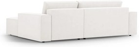 Бял разтегателен ъглов диван от букле (десен ъгъл) Jodie – Micadoni Home