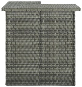 313482 vidaXL Ъглова бар маса, сива, 100x50x105 см, полиратан