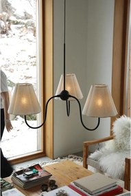 Бежово метално висящо осветително тяло с текстилен абажур Veya – Markslöjd