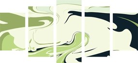картини от 5 части – Абстрактен модел на материали зелено