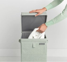 Кутия за пране Brabantia Stackable 1000829, 35 л, Преден отвор, Широк капак, Сгъваема, Зелен