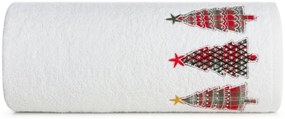 Памучна коледна кърпа бяла с дървета Šírka: 50 cm | Dĺžka: 90 cm