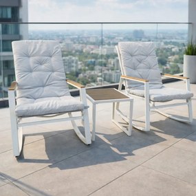 Градински мебели - комплект от 2 люлеещи се стола и маса