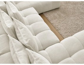 Бял шенилов сгъваем/с място за съхранение ъглов диван (десен ъгъл/U форма) Everest – Bobochic Paris