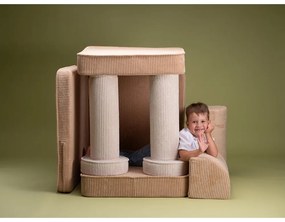 Светлокафяв детски диван от рипсено кадифе 132 cm Settee – Wigiwama