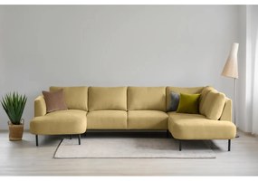 Ъглов диван в цвят жълта охра (десен ъгъл/"U" форма) Hero – Scandic