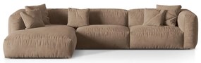 Светлокафяв кадифен модулен ъглов диван (ляв ъгъл) Martina – Micadoni