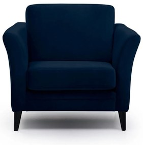 Тъмносиньо кадифено кресло Eden – Scandic
