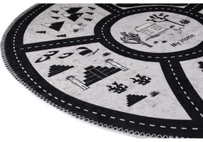 Черно-бяло детско килимче за игра подходящо за пране ø100 cm My Home – Vitaus