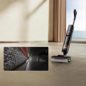 Вертикална прахосмукачка DREAME H12 Pro HHR25A, 300W, 0.7/0.9 л, 3 режима, 35 мин, Мокро/сухо, Гласови известия, LED, Автоматично сушене на мопа, Черен/сив