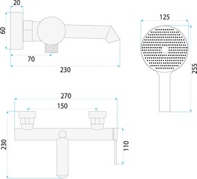 Смесител за вана Rea Foss Gold  Brush