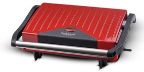 Сандвич тостер - преса Techwood TPG-755, 750W, Студена дръжка, Термостат, Червен