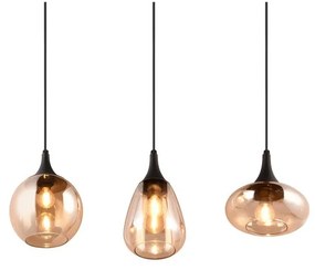 Черно-оранжева висяща лампа със стъклен абажур Lumina - Trio