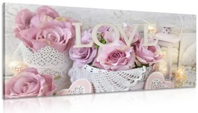 Картина на платно – Винтидж декорация с надпис Love