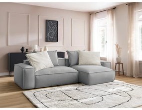 Светлосив ъглов диван от изкуствена кожа (променлив) Boheme – Bobochic Paris