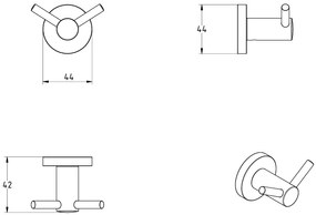 Кука Signo двойно-White - Mat