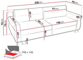 Диван Mormi двуместен-Светлосив