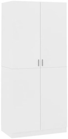 800630 vidaXL Гардероб, бял, 90x52x200 см, ПДЧ