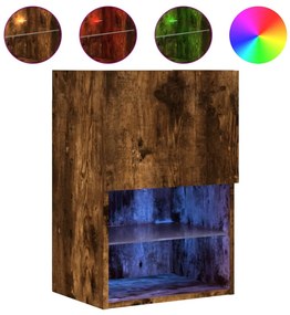 837037 vidaXL ТВ шкаф с LED осветление, опушен дъб, 40,5x30x60 см