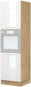 Висок подов шкаф за фурна Hudson K21-60-2KR-White - White glossy