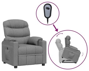 3143529 vidaXL Изправящ стол, светлосив, текстил