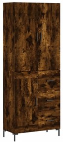 3196016 vidaXL Висок шкаф, опушен дъб, 69,5x34x180 см, инженерно дърво