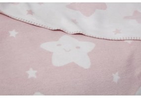 Светлорозово бебешко одеяло от флийс 100x120 cm Star – Mijolnir