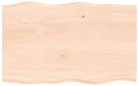 363875 vidaXL Плот за маса 80x50x2 см необработено масивно дърво дъб жив ръб