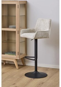 Бежов бар стол с регулируема височина с подлакътници (височина на седалката 85 cm) Eddie – Actona