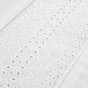 Бяло двойно удължено спално бельо 230x220 cm Broderie Anglaise – Catherine Lansfield
