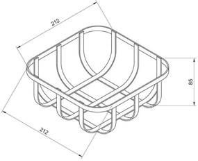 Панер за хляб OLIVER BROWN OB-1225-B, 21х21х8.5 см, Метал, Текстил, Черен
