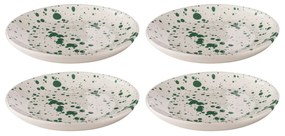 Бяло-зелени десертни чинии в комплект от 4 части, изработени от керамика ø 18 cm Carnival - Ladelle