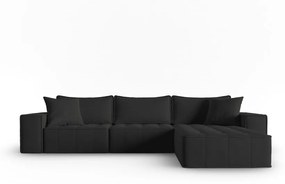 Черен ъглов диван (десен ъгъл) Mike - Micadoni Home
