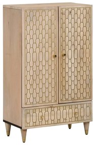 358278 vidaXL Висок шкаф, 60x33x100 см, мангово дърво масив