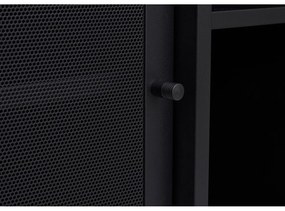 Черен метален скрин с плъзгащи се врати 160x75x46 cm Veep – Unique Furniture