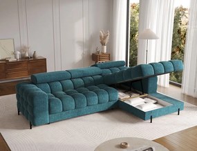 Ъглов диван Freyia-Петролен-Десен