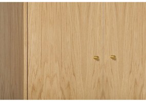 Гардероб от дъб в естествен цвят 80x190 cm Flora - Woodman