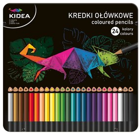 Kidea - Цветни моливи в метална кутия 24 цв.