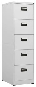 336283 vidaXL Шкаф за папки, светлосив, 46x62x164 cм, стомана
