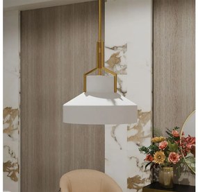 Quoizel QZ-BRECKEN-2P-AB-OPAL - Полилей на тръба BRECKEN 2xE27/60W/230V златист/бял