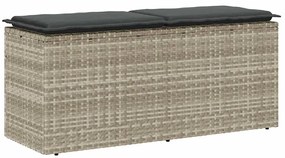 4104150 vidaXL Градинска пейка с възглавница Светло сиво 110x40x44 cm