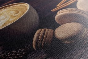 Картина на платно – Кафе с шоколадови макарони