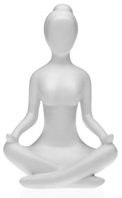 Декоративна фигурка Versa Бял Yoga 12 x 20 x 10 cm Смола